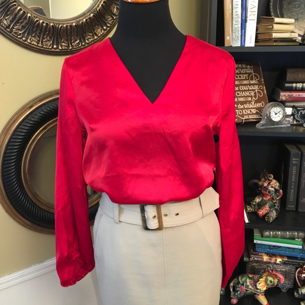 Banana Republic V-Neck Button Sleeve Top